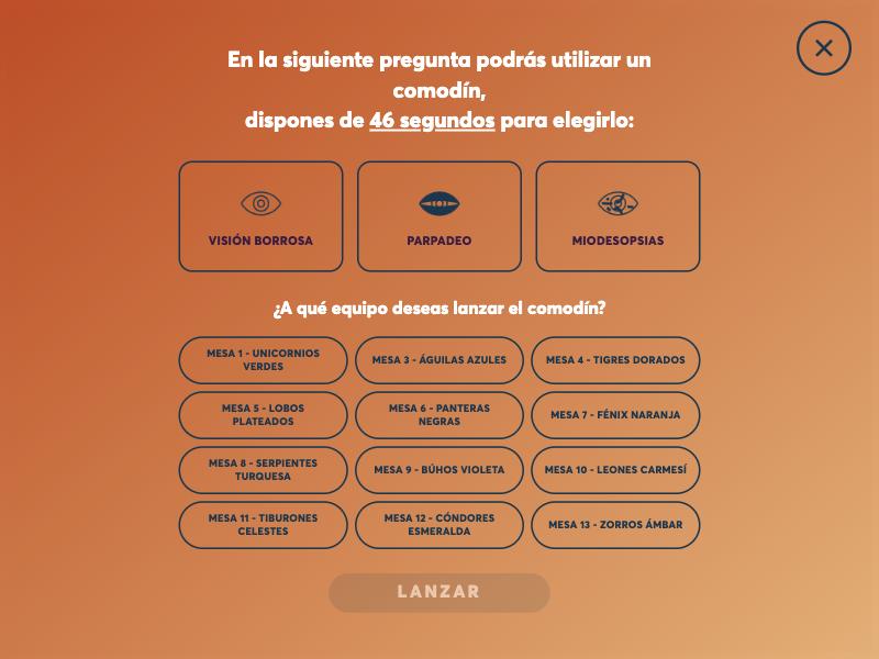 Pantalla de elecci&oacute;n de comod&iacute;n y pantalla de pregunta de otro equipo